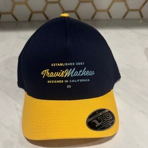 TravisMathew Two-Tone Navy and Yellow Golf Hat NWT